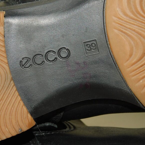 Ecco Saunter Black Leather Mid Cut Ankle Chelsea Boots Size 39 US Size 8-8.5 - Picture 14 of 14